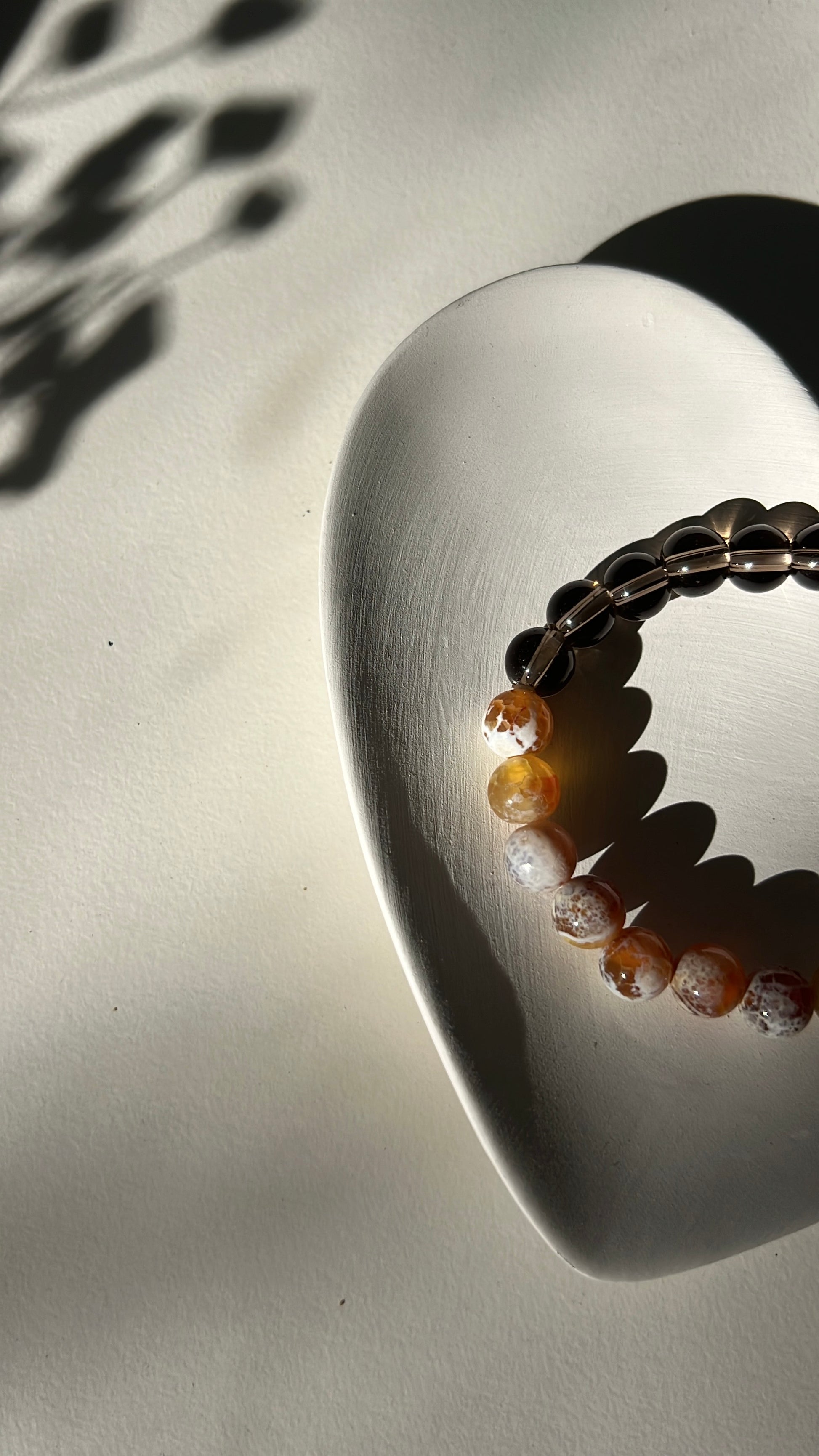Natural stone crystal Smoky Quartz and Brown Fire Agate  2025 luck 