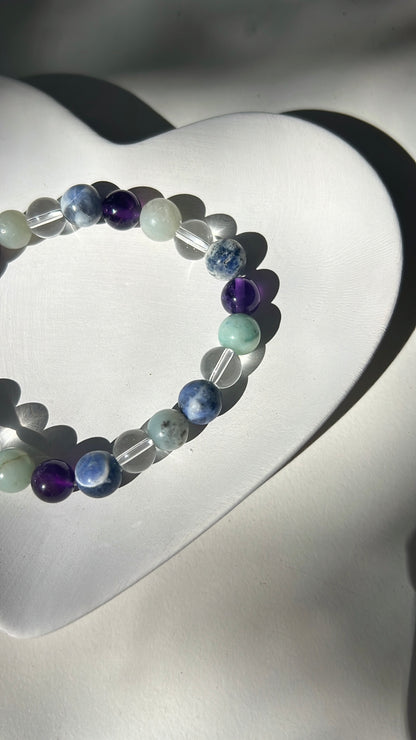 Sagittarius 2025 Luck Bracelet Amethyst, Blue Sodalite, Amazonite, Clear Quartz