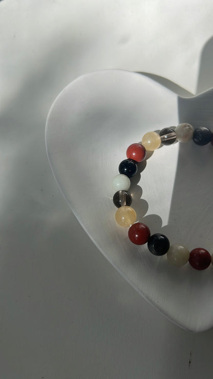Scorpio 2025 Luck Bracelet Citrine, Red Jasper, Obsidian, Bamboo agate, Citrine, Smoky quartz