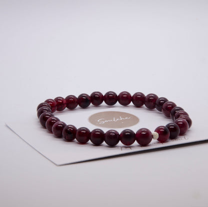 Love symbol • Garnet • Bracelet & 925 Sterling Silver