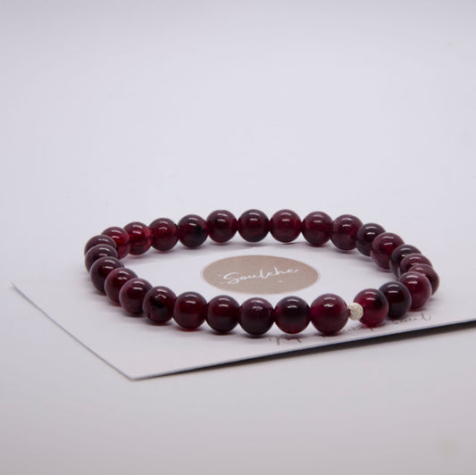 Love symbol • Garnet • Bracelet & 925 Silver