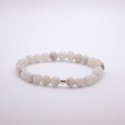 Balance x Booster • Bracelet • Matte White Agate & 925 Silver