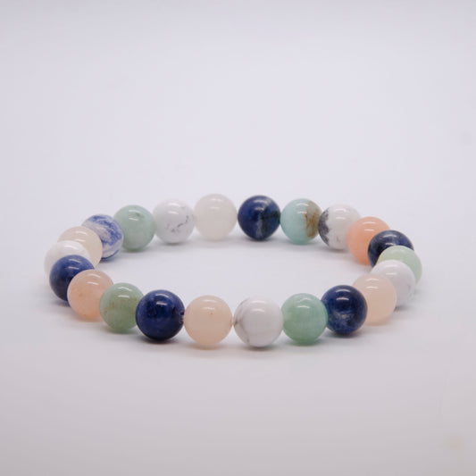 2023 Happiness x Trust • Bracelet • Amazonite x Blue Sodalite x Howlite x Pink Aventurine
