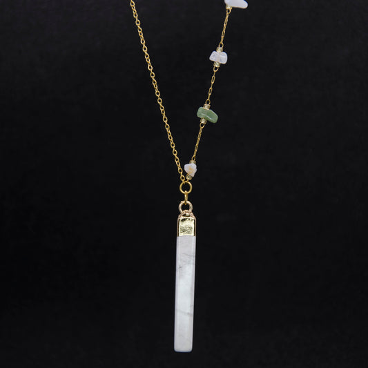 Peace x Love • Necklace • Howlite x Stainless Steel