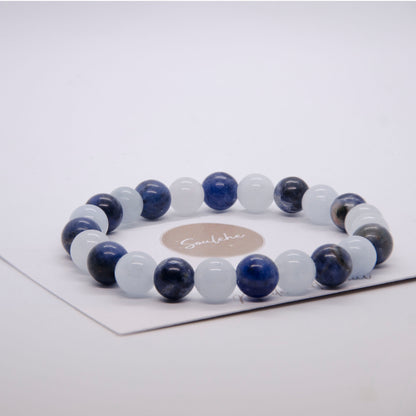 Blue Sodalite, Aquamarine, Bracalet, Crystals, nature crystals, handmade jewellery, bracelet