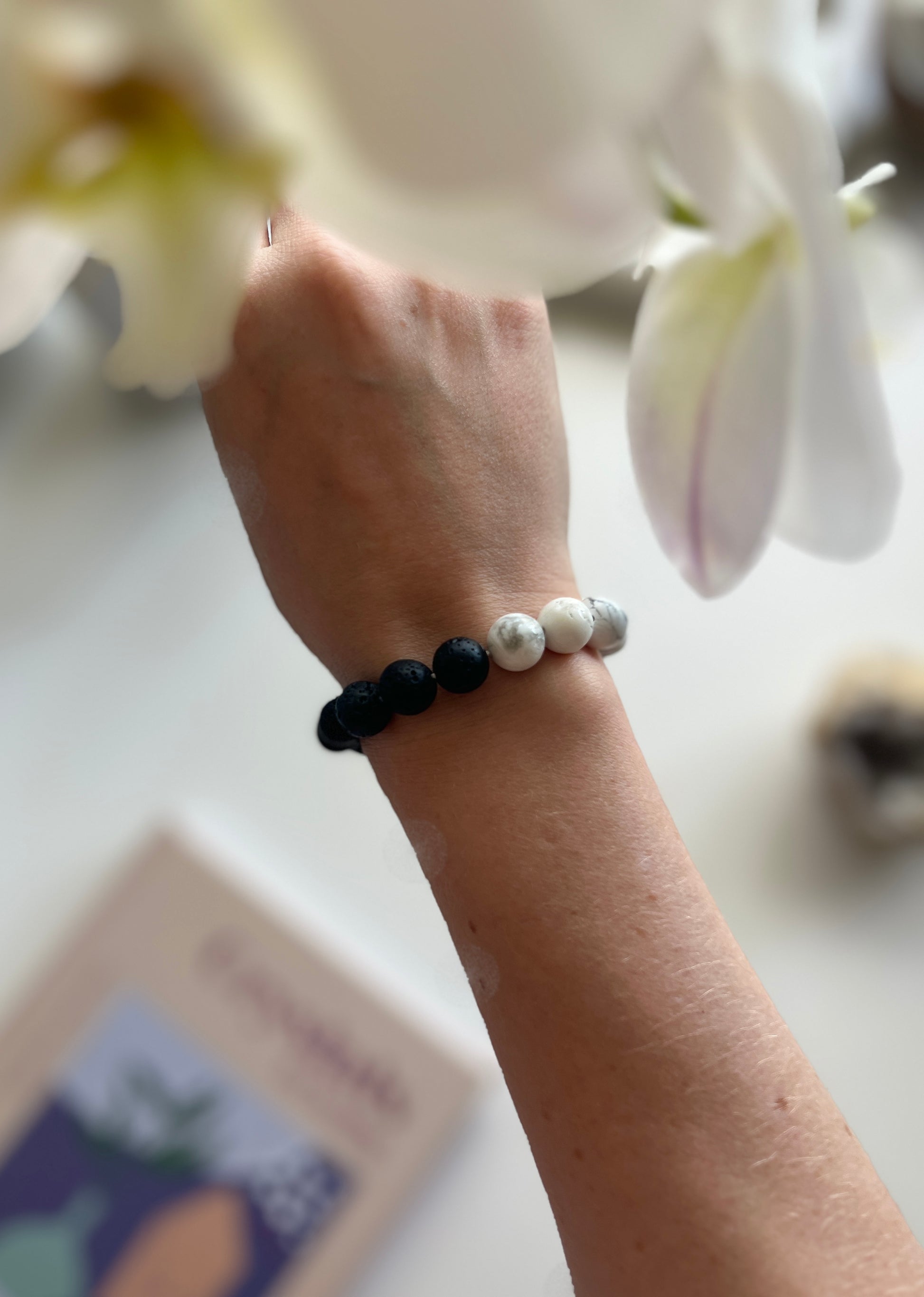 Vitality and fertility - Black Lava & Howlite Duality