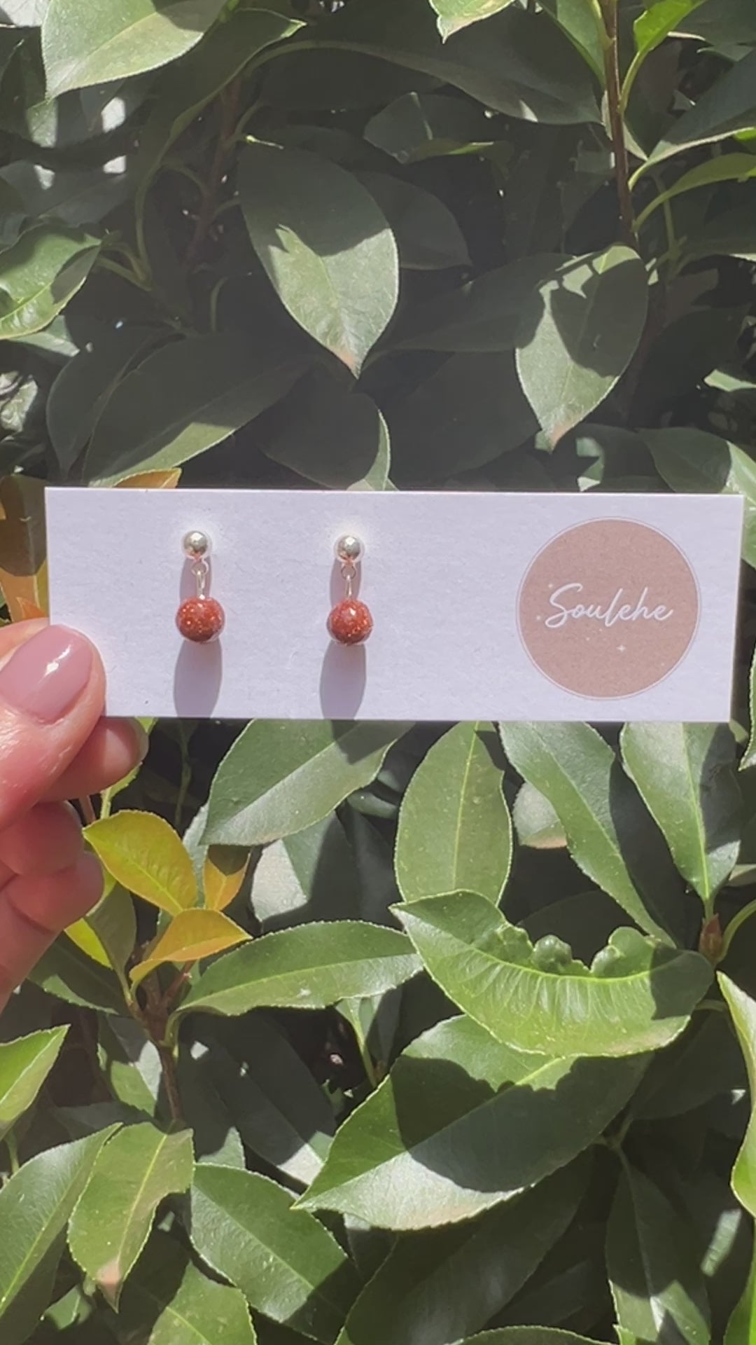 natural golden sunstone crystal stone earrings