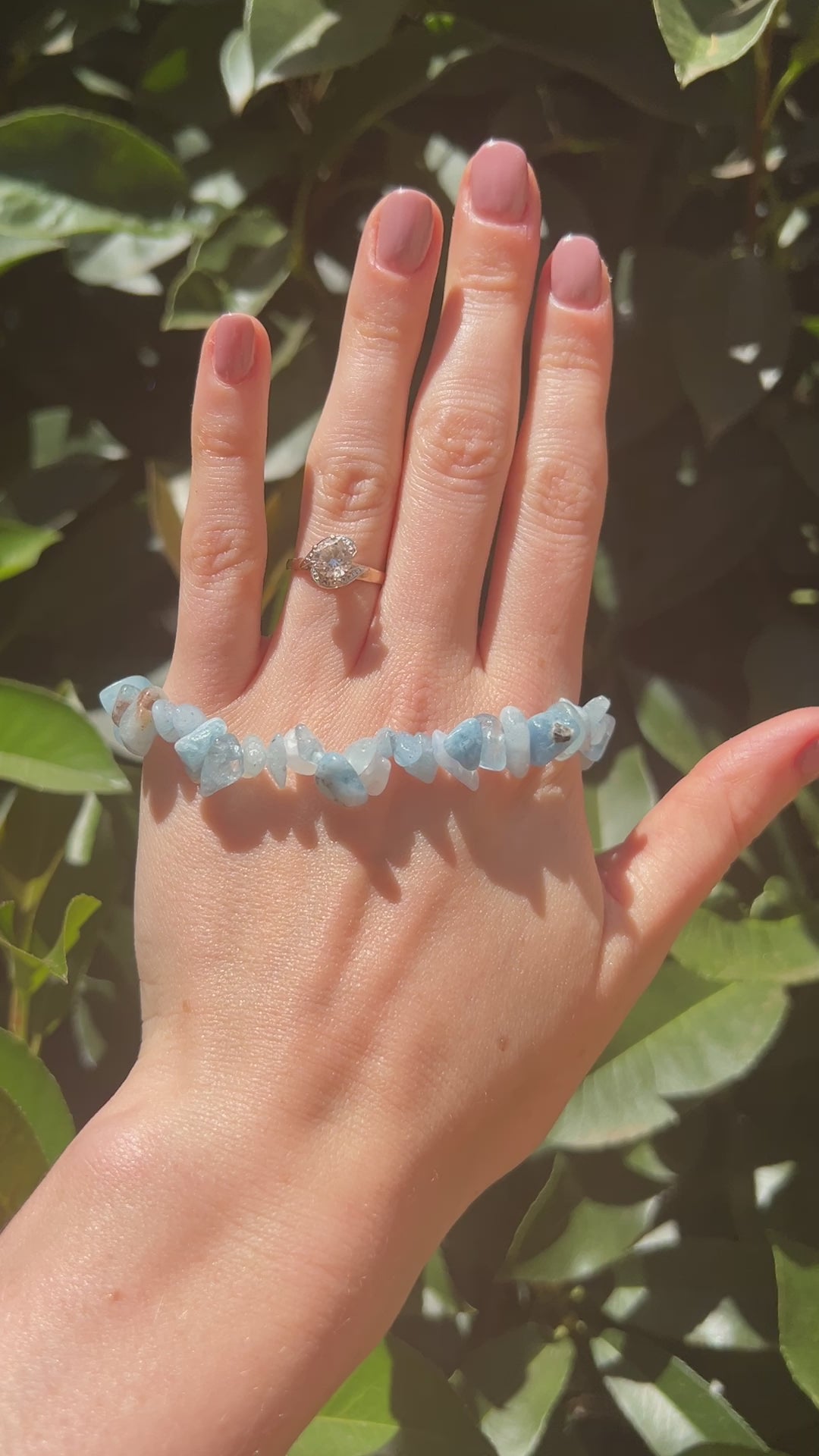 Aquamarine crystal natural stone bracelet