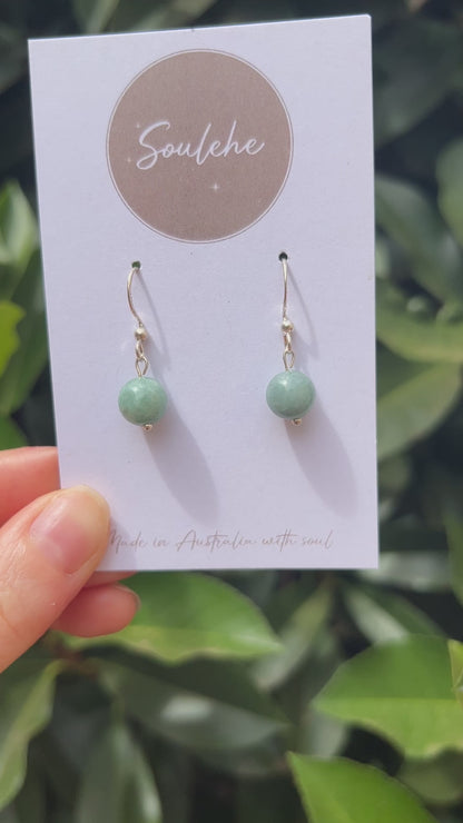 Happiness x Travelling • Earrings • Jade & 925 Silver Plated