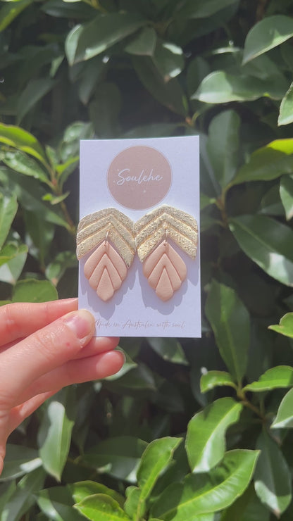 Golden Glow • Earrings • Polymer Clay