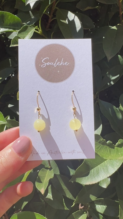 natural citrine crystal earrings