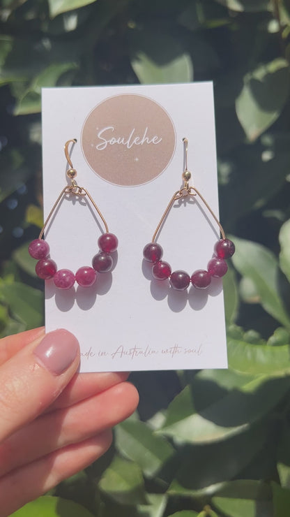 natural garnet earrings