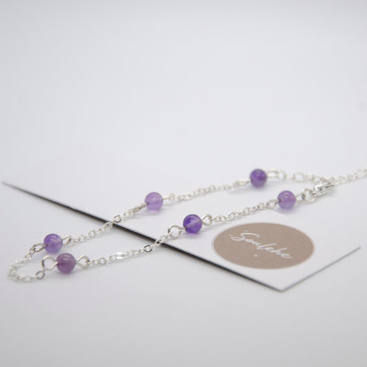 Amethyst Chain Bracelet | Women's Chain Bracelet | Soulehe