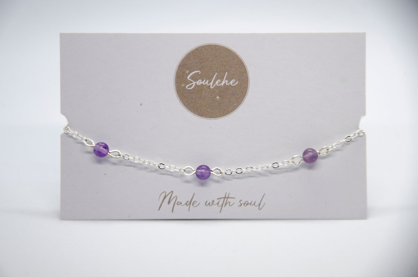 Amethyst Chain Bracelet | Women's Chain Bracelet | Soulehe