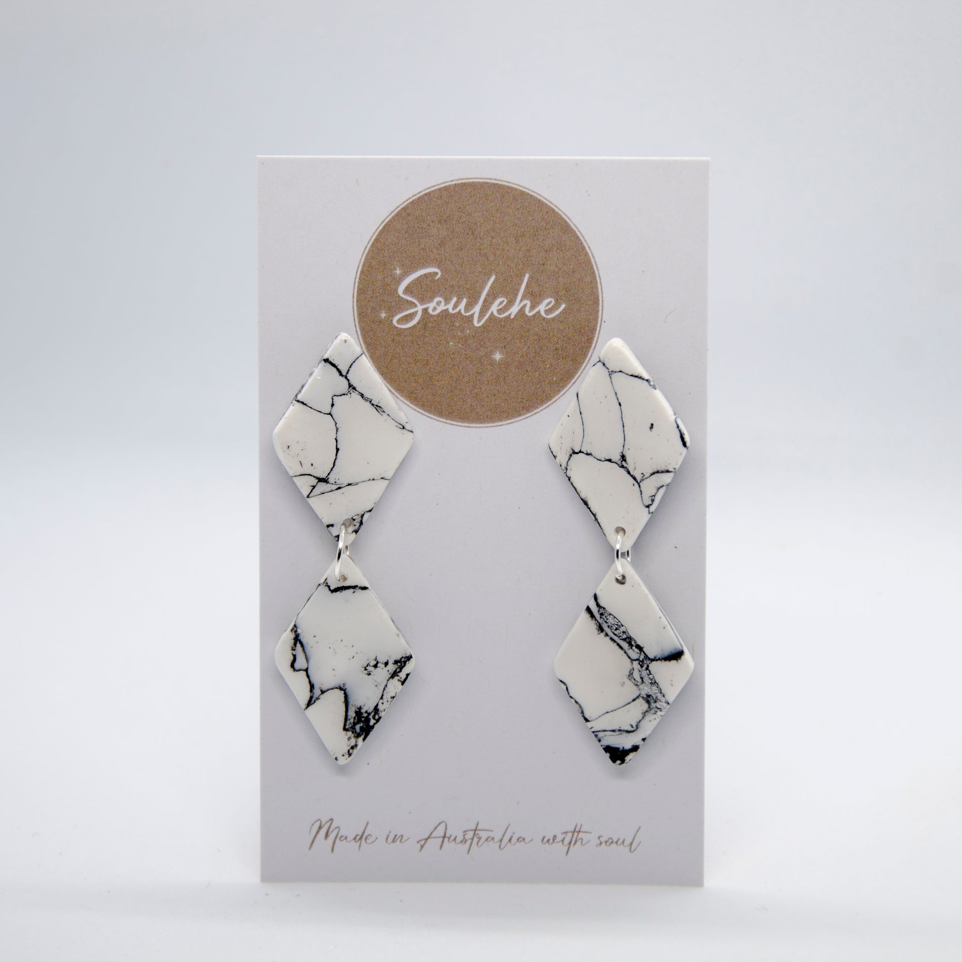 Polymer Clay Howlite Earrings | Howlite Crystal Necklace | Soulehe