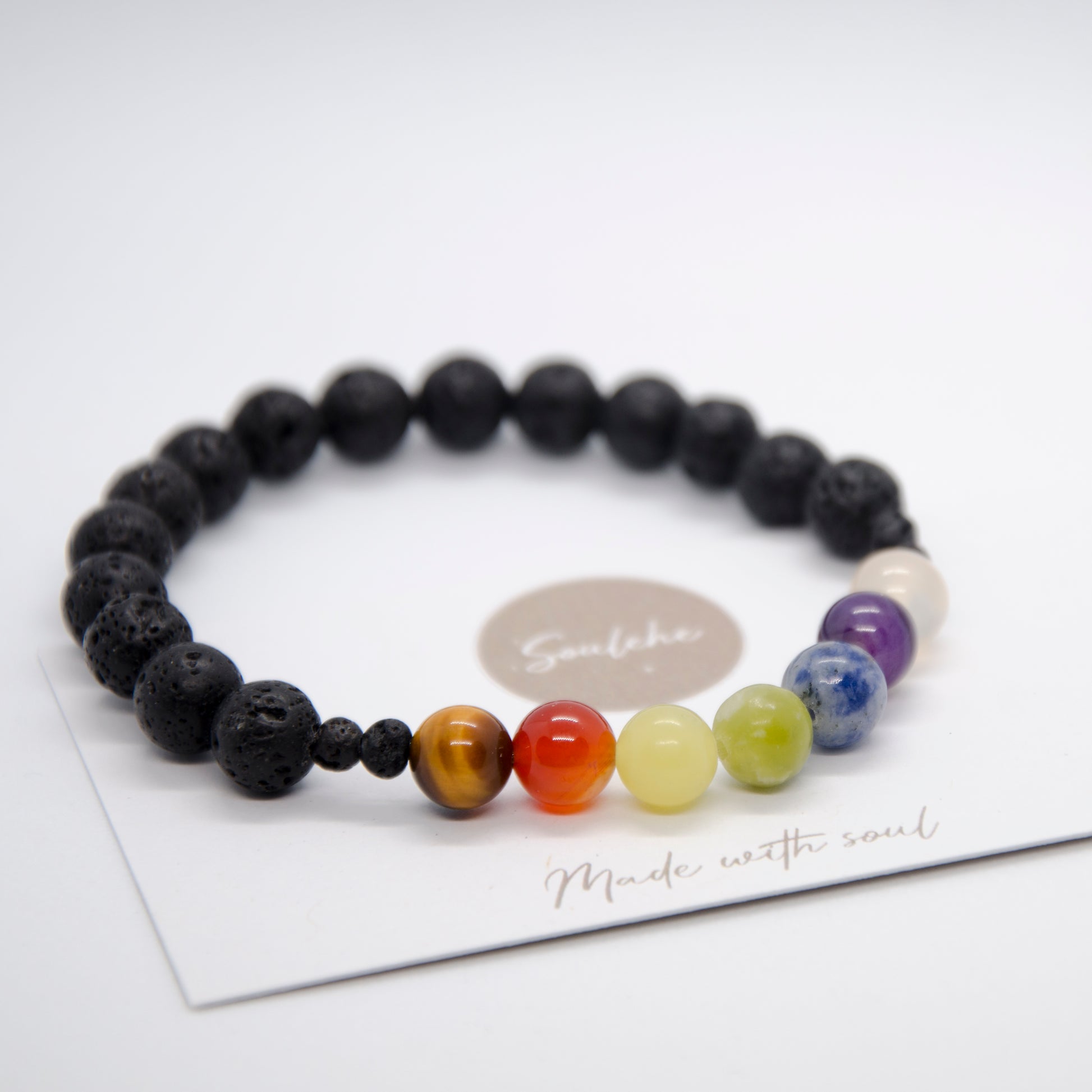 Chakra • Bracelet • Lava & Chakra Stones Bracelet | Soulehe