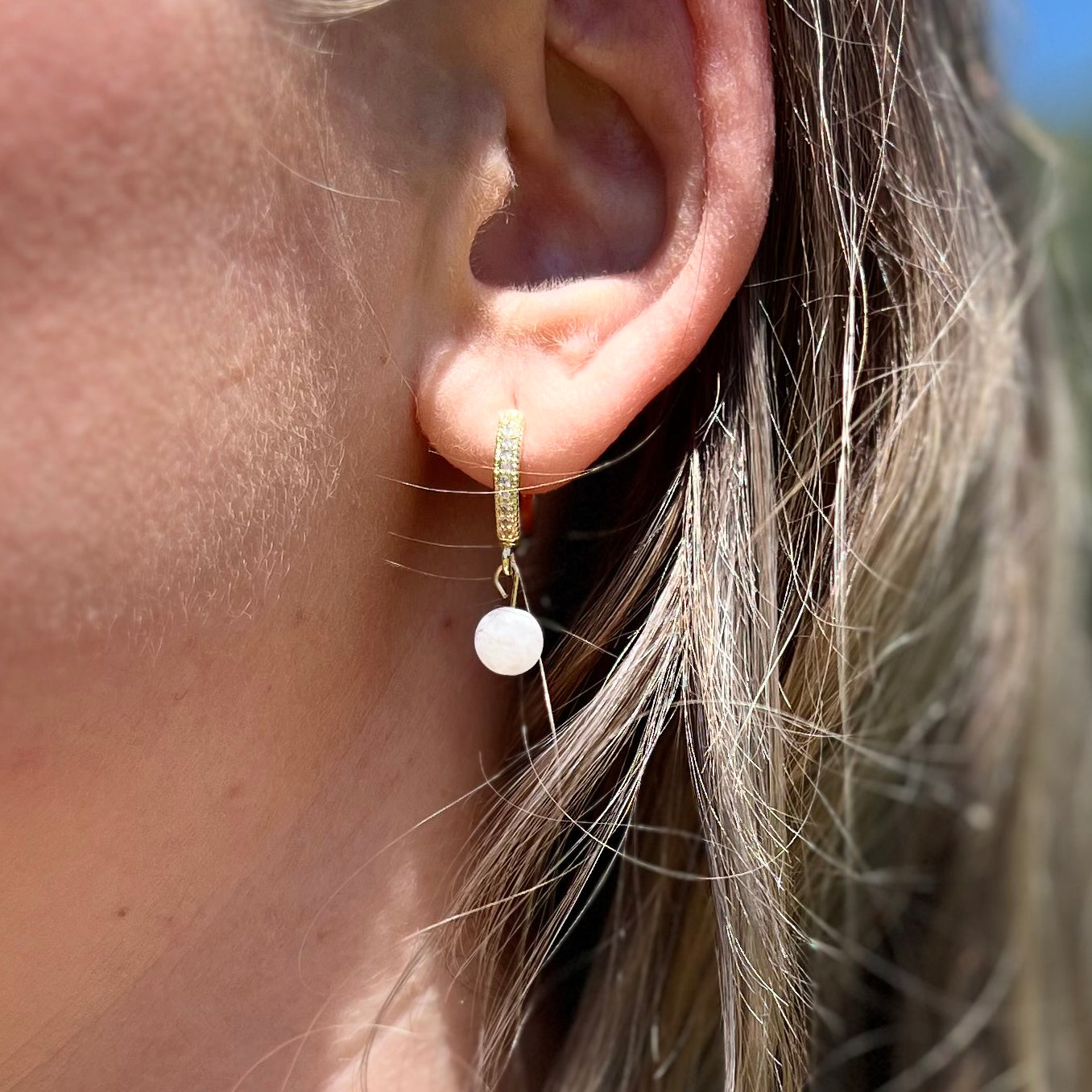  Moonstone Gold Earrings | Moonstone Earrings | Soulehe
