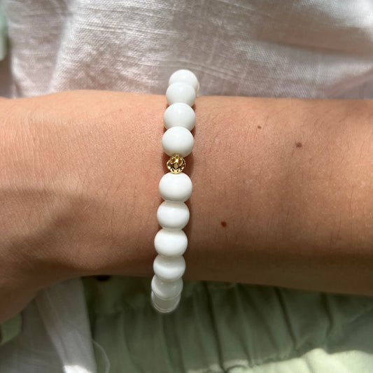 White Agate Stone Bracelet | White Agate Bracelet | Soulehe