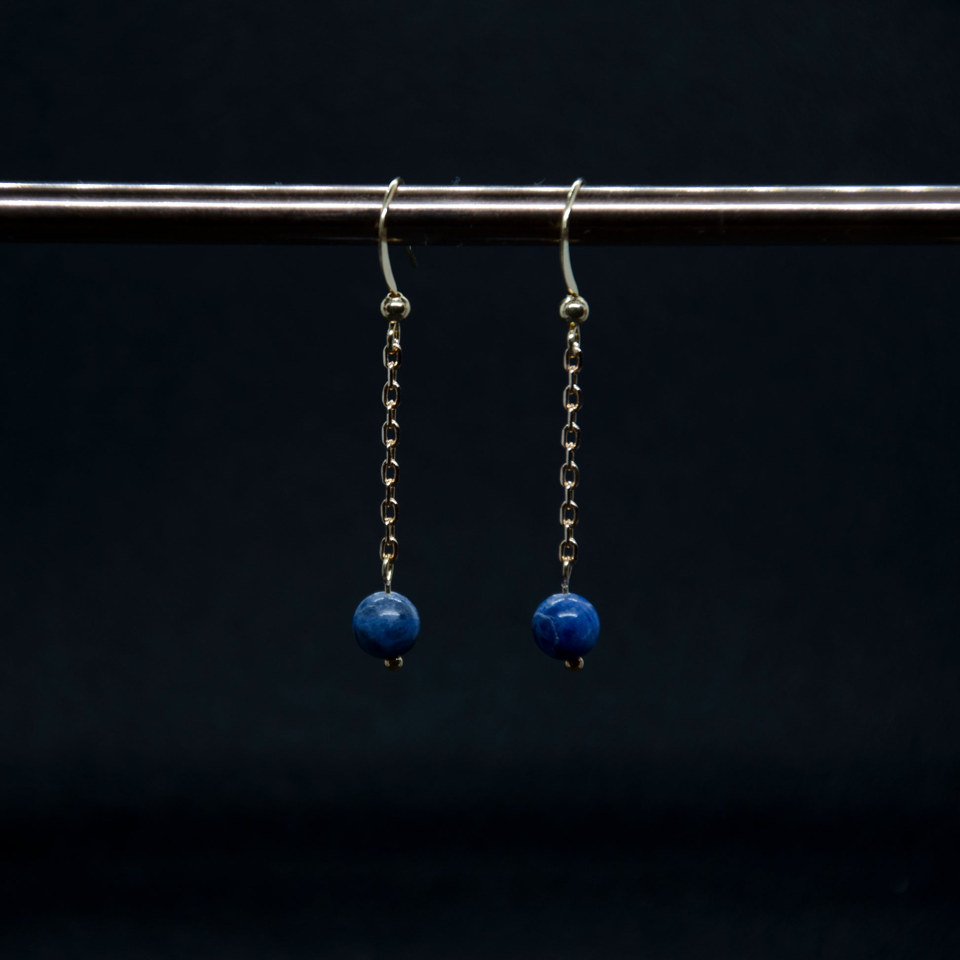 Earrings - Blue Sodalite & 18K Gold