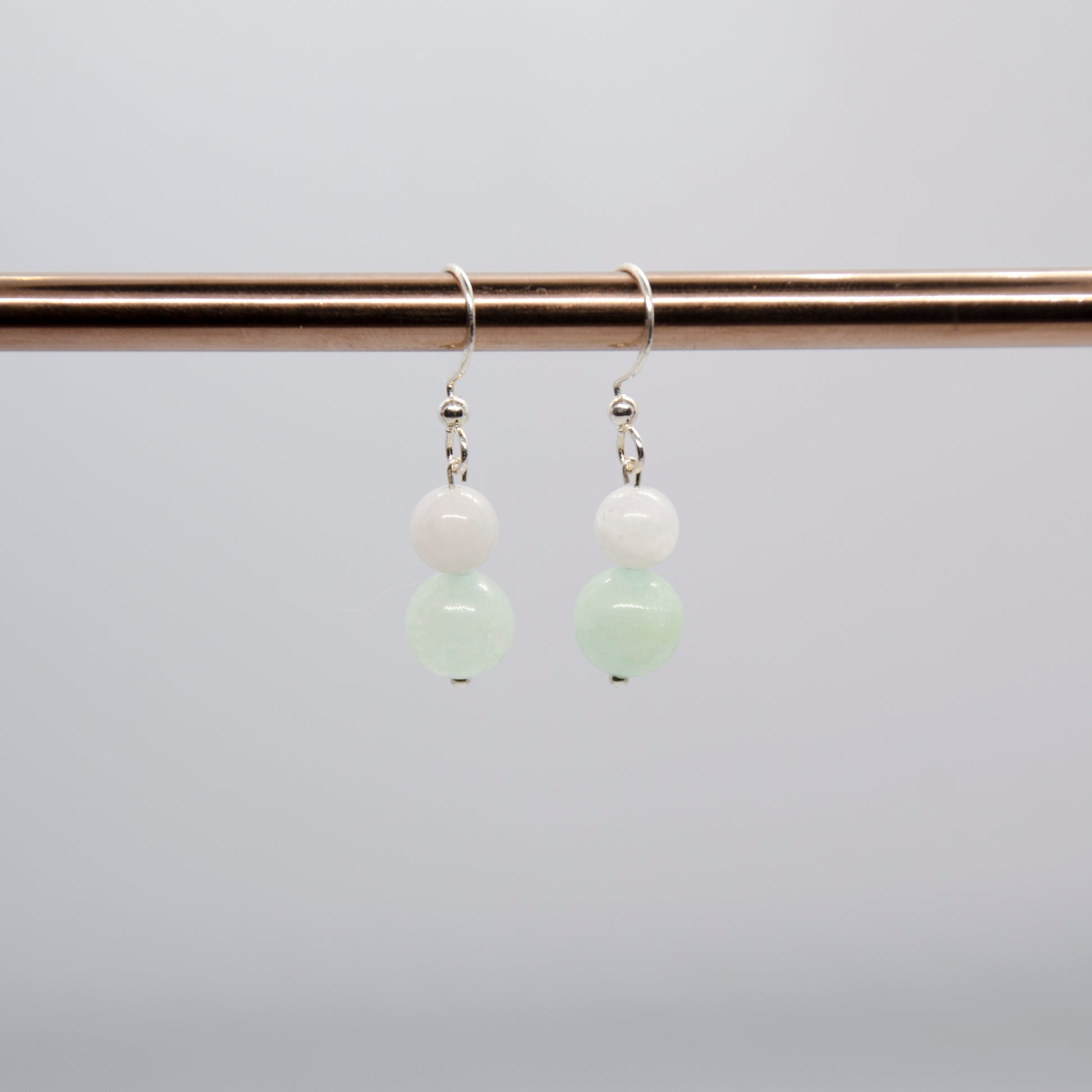 Jade & Moonstone Earrings | Burmese Jade Earrings | Soulehe
