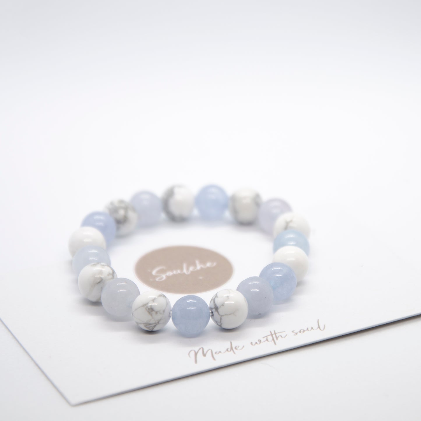 Calmness x Support for Kids | Howlite & Morganite Chalcedony | Soulehe