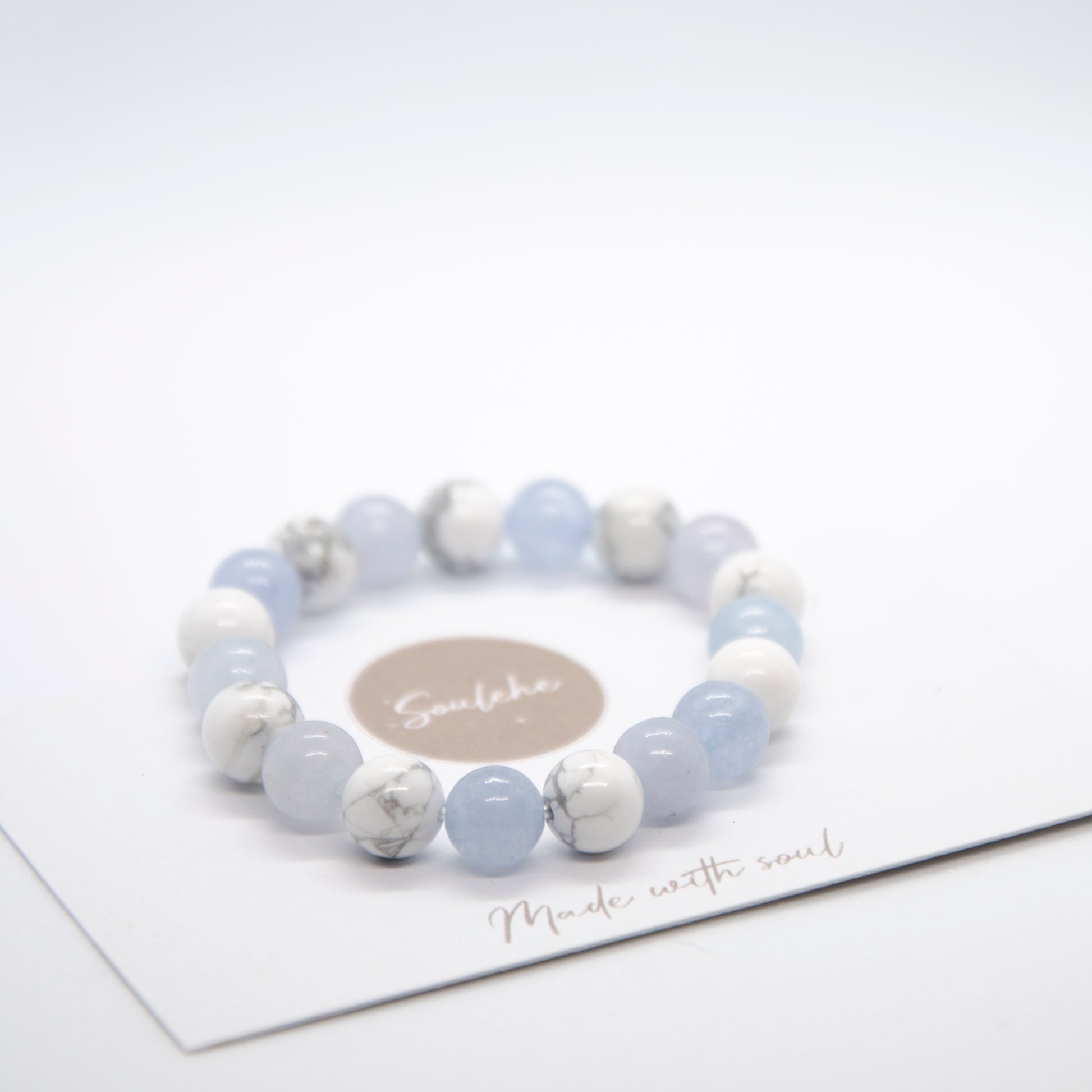 Calmness x Support for Kids | Howlite & Morganite Chalcedony | Soulehe
