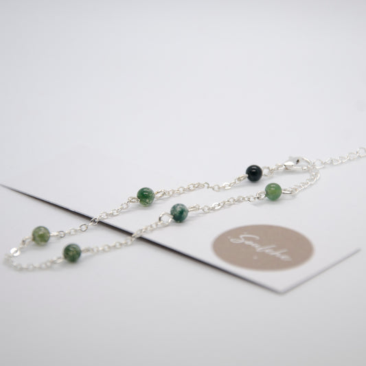 Moss Agate Silver Bracelet | Moss Agate Bracelet | Soulehe