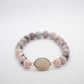 Bracelet - Pink Zebra & Grey Agate