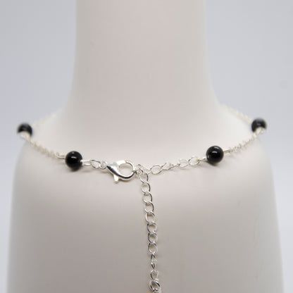 Bracelet - Silver Obsidian & 925 Silver