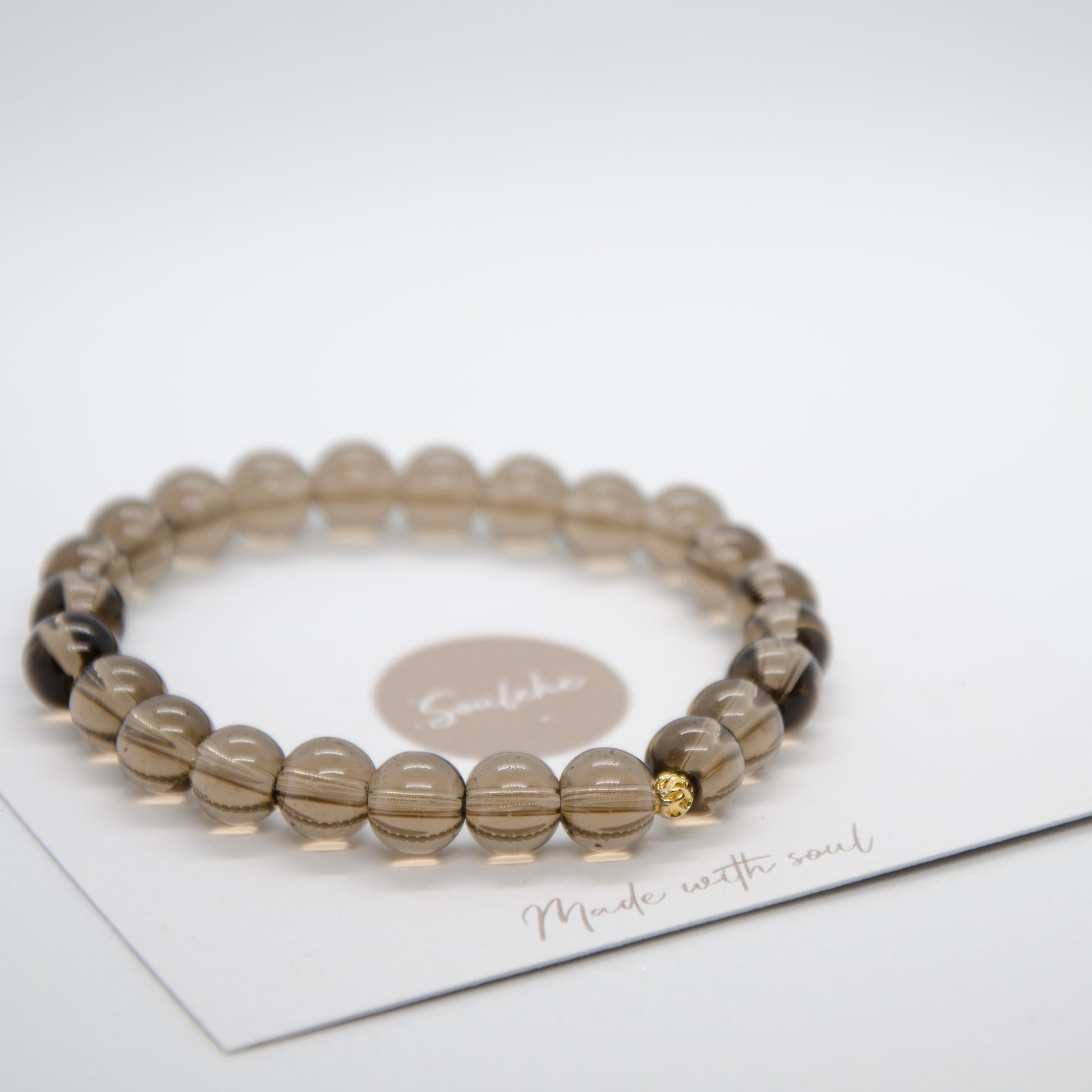 Smoky Quartz Bead Bracelet | Smoky Quartz Bracelet | Soulehe