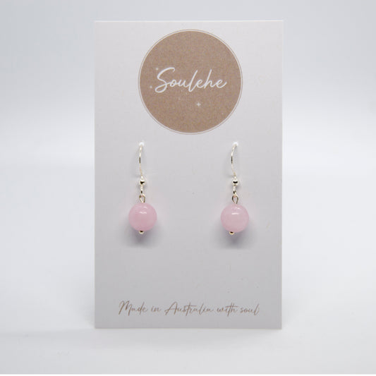 Strawberry Quartz Earrings | Rose Pearl Earrings | Soulehe