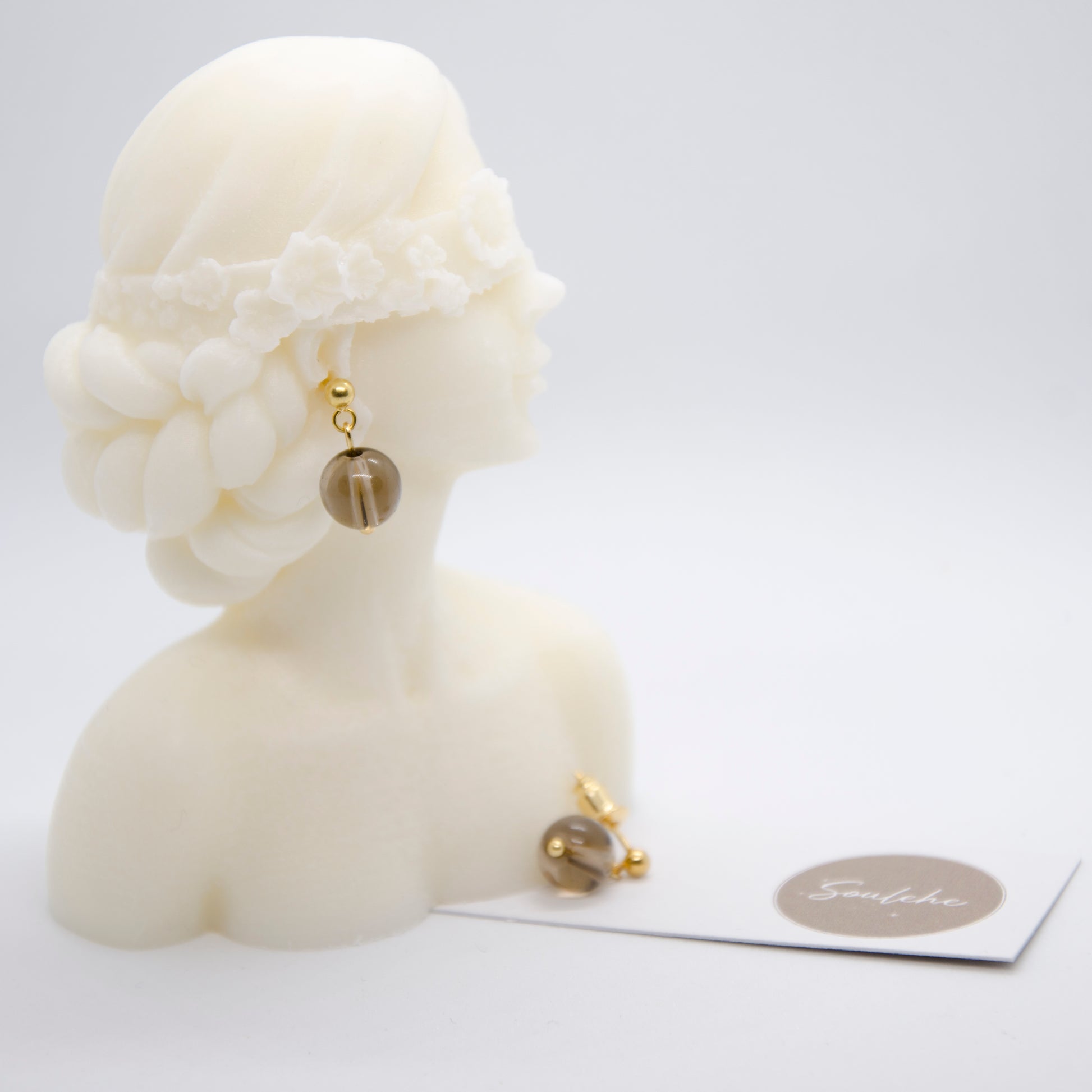 Smoky Quartz Bead Earrings | Women's Beaded Earrings | Soulehe