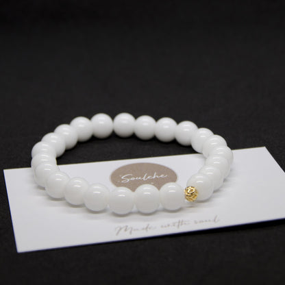 White Agate Stone Bracelet | White Agate Bracelet | Soulehe