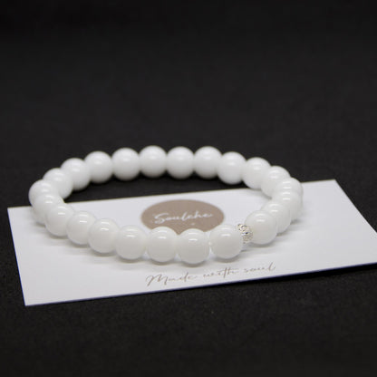 White Agate Stone Bracelet | White Agate Bracelet | Soulehe